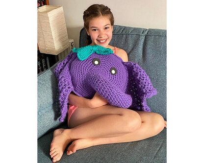 Chunky Elephant Pillow Crochet Pillow