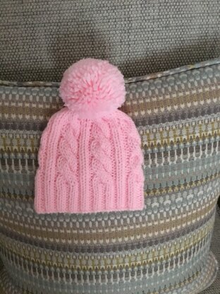 Cabled Pompom hat