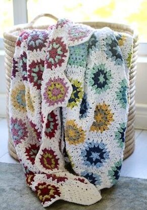 Hexagon Granny Square Temperature Blanket Crochet Pattern