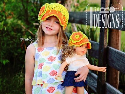 Summer Beanie with Brim & Flower plus Brimless Option - Crochet PDF Pattern