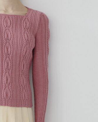 Leaf Stitch Sweater - Knitting Pattern For Women in Debbie Bliss Rialto 4ply