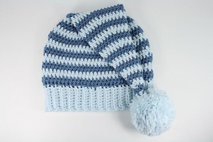 Crocheted Stocking Hat with Ribbed Edge