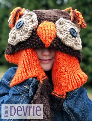 Hooded Owl Scarf and Blanket