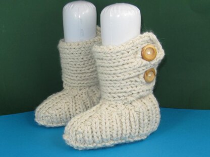 Super Chunky Two Button All Rib TV Slipper Boots