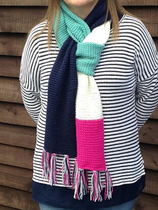 Tunisian Colour Block Scarf