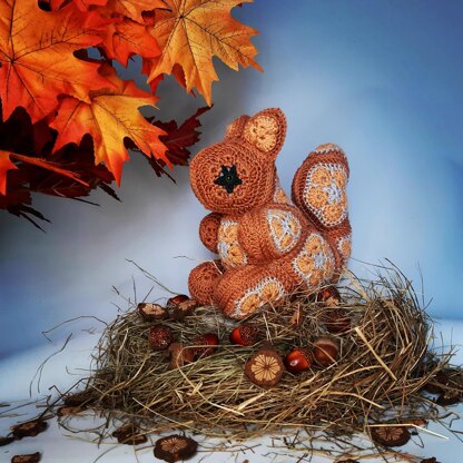 Bella the Squirrel with African Flowers