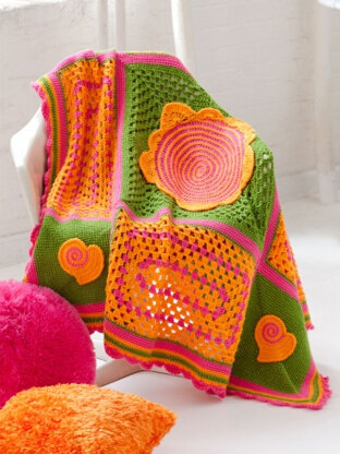 Teen Throw in Caron  Simply Soft Party and Simply Soft Brites - Downloadable PDF
