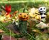 Halloween set decorations knitted flat