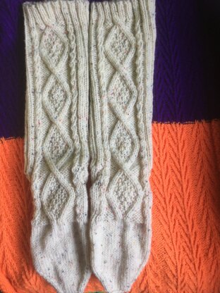 More Aran slouch socks!