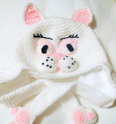Cat Hat Pattern With Paws