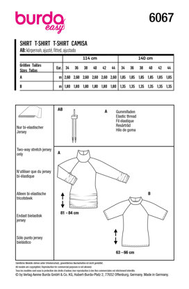 Burda Style Misses' Top with Raglan Sleeves B6067 - Paper Pattern, Size 8-18 (34-44)