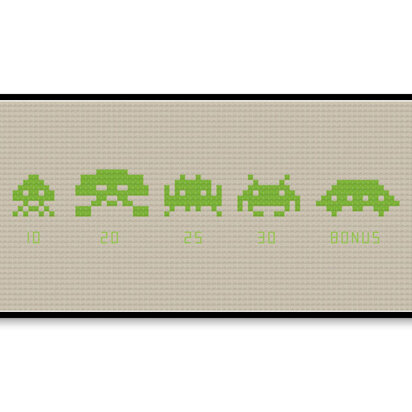 Space Invaders - PDF Cross Stitch Pattern