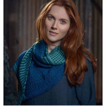 Two-Colour Asymmetrical Shawl in The Fibre Co. Road to China Lace - Downloadable PDF