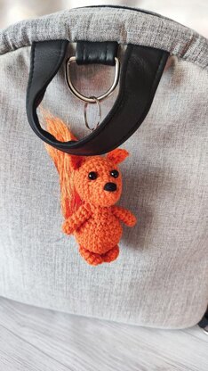 Mini red Squirrel keychain amigurumi