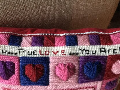 Love Needlepoint or Cross Stitch Sampler Square