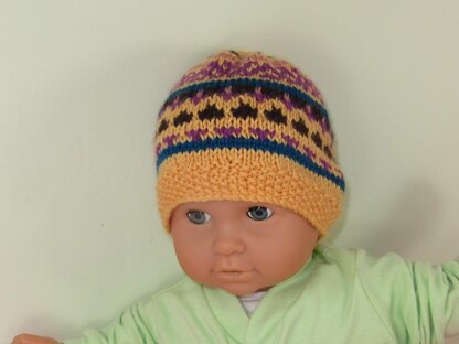 Baby and Toddler Simple Fairisle Beanie Hat