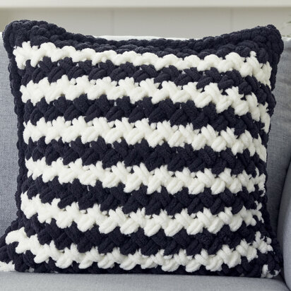 Two Colour Criss Cross Pillow in Bernat Alize Blanket-EZ - Downloadable PDF