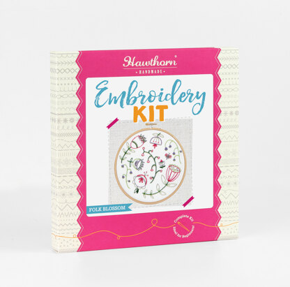 Hawthorn Handmade Folk Blossom Contemporary Embroidery Kit - 16cm