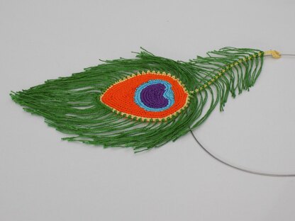 Peacock feather necklace