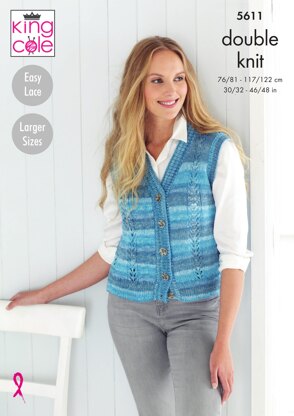 Waistcoat & Slipover in King Cole Island Beaches DK - 5611 - Downloadable PDF