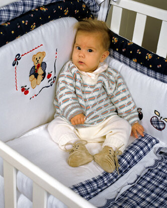 Striped Baby Jumper in Adriafil Avantgarde - Downloadable PDF