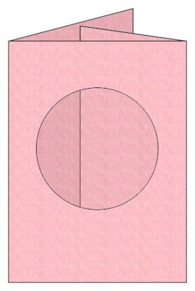 Craftcreations Pack of 5 Double Fold Large Cards/Envelopes Circle Aperture, Hammer Pale Pink (PK003-47)