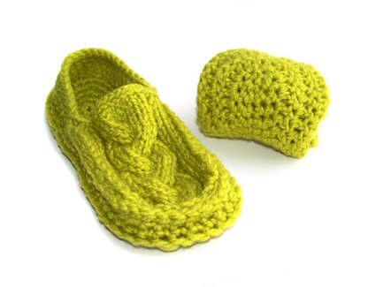 Cabled Slippers, Knit Crochet Slippers