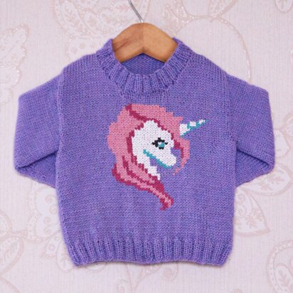 Intarsia - Blossom The Unicorn Chart - Childrens Sweater