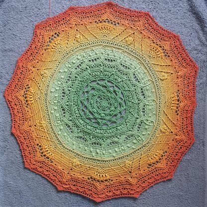 Radiant Rose Mandala Blanket Crochet pattern Aimee by Designs Lynne LoveCrafts 