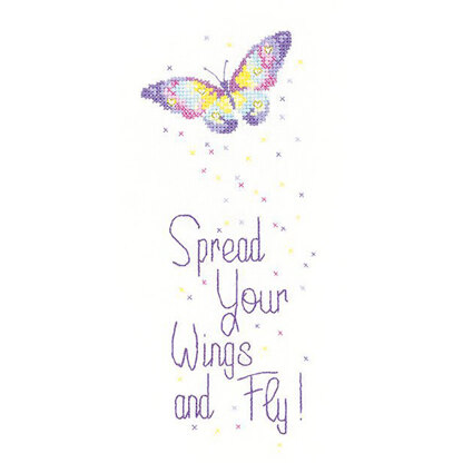 Heritage Spread Your Wings Cross Stitch Kit - 9cm x 21