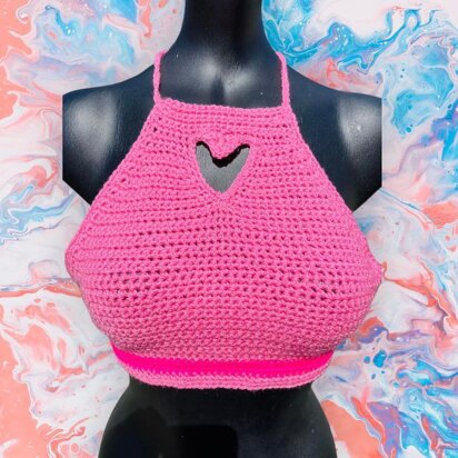 Love Heart Crochet Crop Top