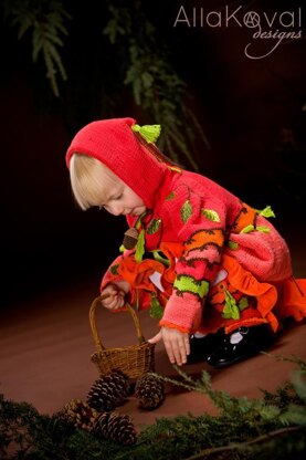 Whimsical Forest. Peek-A-Boo Hand knitted coat with crochet details