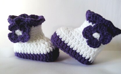 Flowers Baby Booties