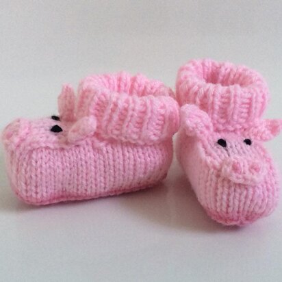 Pig baby booties