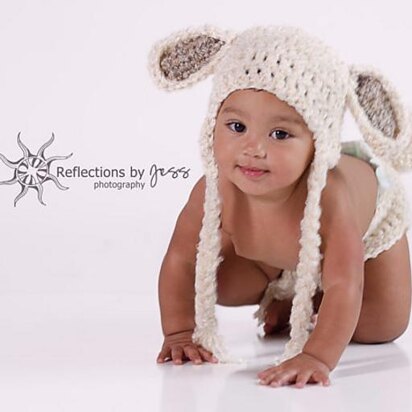 Lamb / Puppy Dog Baby Hat & Diaper Cover