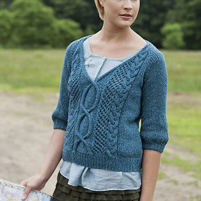 Route 1 Cabled Pullover in Berroco Remix