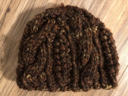 Cabled Tassel Hat in Lion Brand Wool-Ease Thick & Quick - L40181 ...