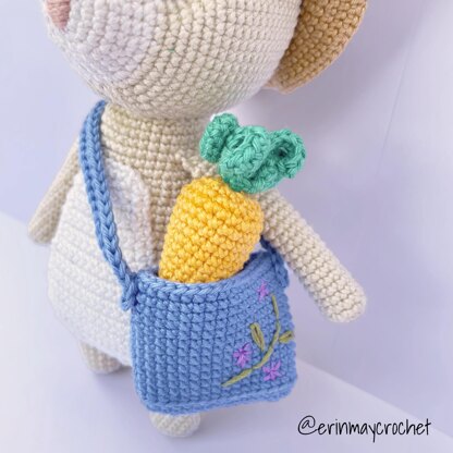 Hazel the Bunny Amigurumi Crochet Pattern by erinmaycrochet