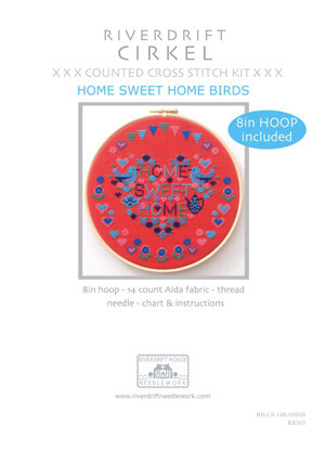 Riverdrift House Home Sweet Home Birds Cross Stitch Kit with Hoop