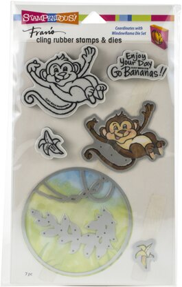 Stampendous Cling Stamp & Die Set - Monkey