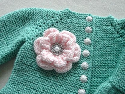 Knitting PATTERN Baby Jacket Garter Stitch Baby Girl Cardigan Scarlett