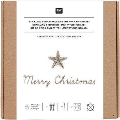 Rico Stick and Stitch Merry Christmas Embroidery Kit