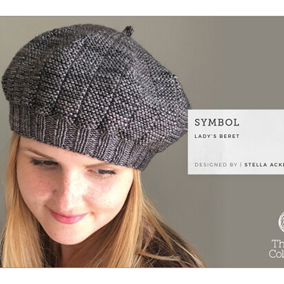 "Symbol Beret by Stella Ackroyd" - Beret Knitting Pattern For Women in The Yarn Collective - knitting pattern