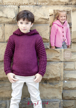 Sweater and Jacket in Hayfield Chunky with Wool - 2414 - Downloadable PDF