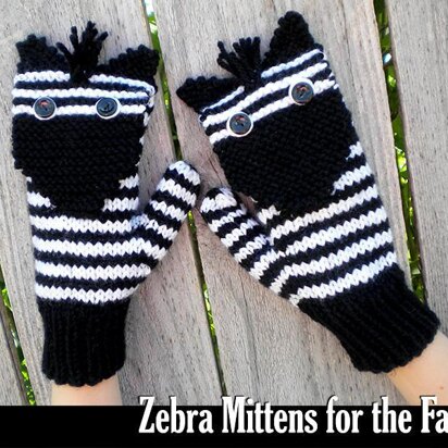 Zebra Mittens for the Family
