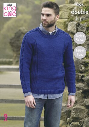 Mens Sweater & Jacket in King Cole Majestic DK - 4925 - Downloadable PDF