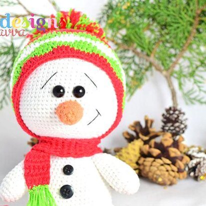 Amigurumi Snowman Christmas Decoration – Crochet Pattern