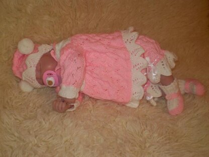 Reborn / 0-3 Months Baby Matinee / Pram Set #4