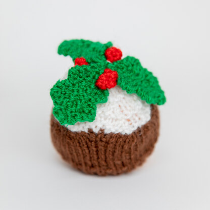 Holly, Christmas Pudding & Robin Set - Free Christmas Decorations Knitting Pattern in Paintbox Yarns Simply DK