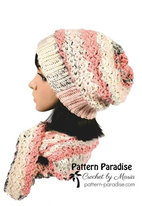 Sunset Blush Hat and Scarf Set